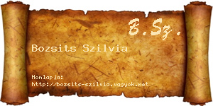 Bozsits Szilvia névjegykártya