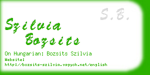 szilvia bozsits business card